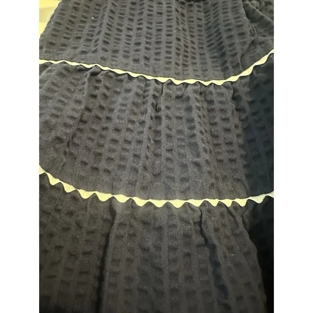Rare, Too Patriotic Seersucker Navy Dress 24M American Flag USA Toddler Waffle